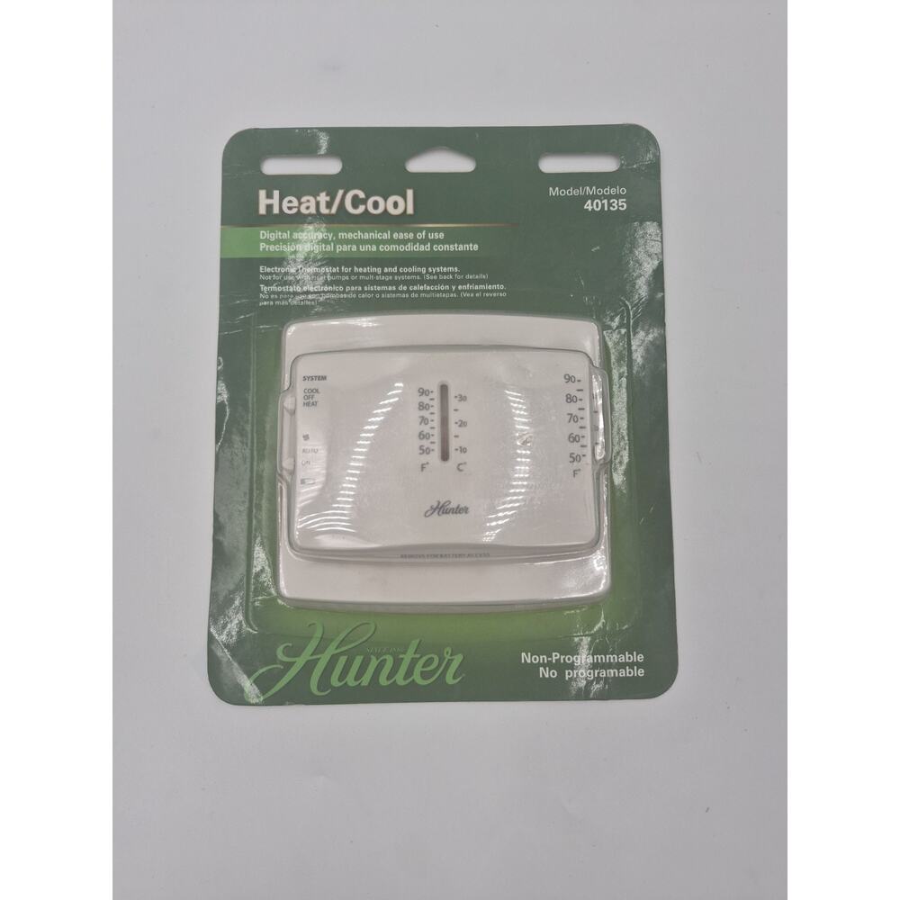 Hunter Electronic Thermostat For Heating and Cooling Systems Model 40135 New